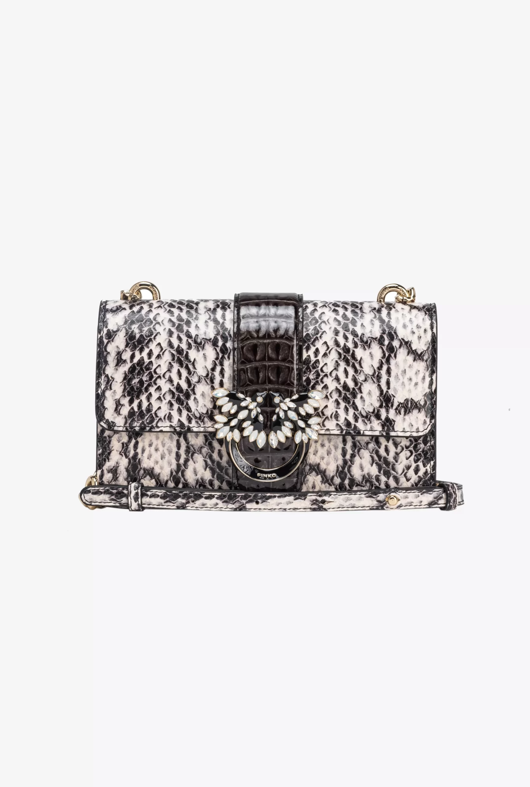 PINKO Galleria Mini Love Bag One In Reptile And Crocodile-print Leather Cheap